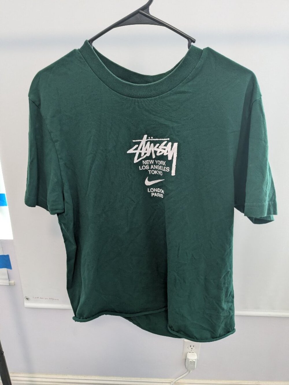 Cropped Nike x Stussy International Tee Gorge Green Size M